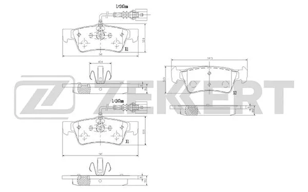 Brake Pad Set, disc brake (BS-1374)