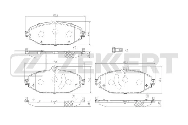 Brake Pad Set, disc brake (BS-3057)