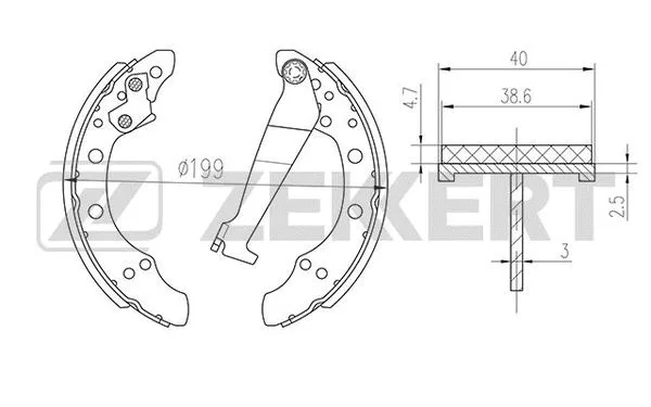 Brake Shoe Set (BK-4075)