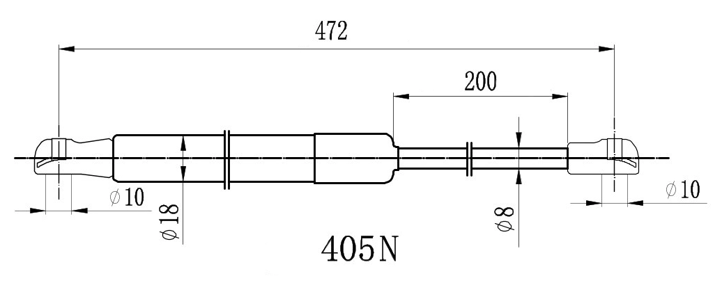 Gas Spring, boot/cargo area (GF-2553)