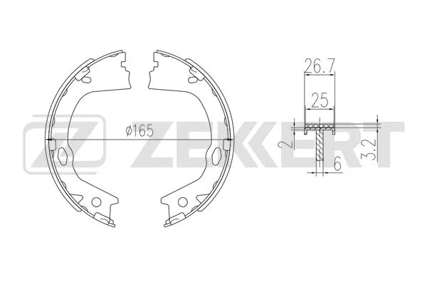 Brake Shoe Set, parking brake (BK-4373)