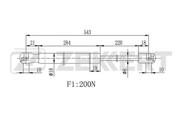 Gas Spring, rear window (GF-2261)
