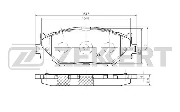 Brake Pad Set, disc brake (BS-2092)