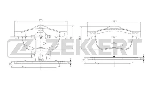 Brake Pad Set, disc brake (BS-2760)