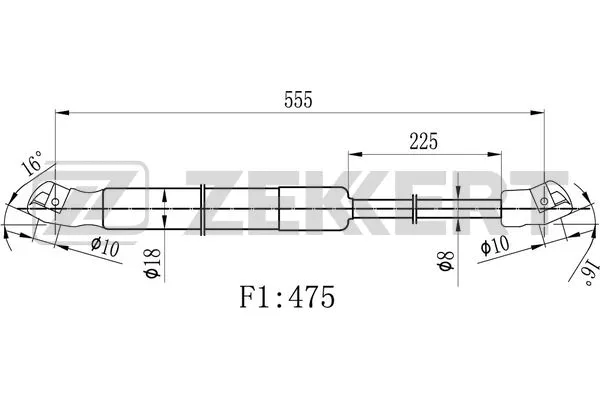 Gas Spring, boot/cargo area (GF-1729)