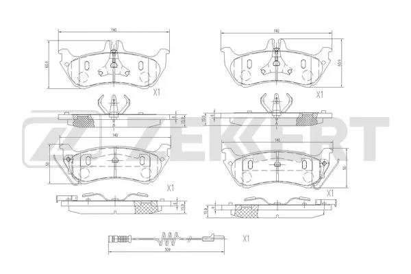 Brake Pad Set, disc brake (BS-2912)