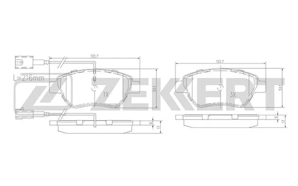 Brake Pad Set, disc brake (BS-1167)