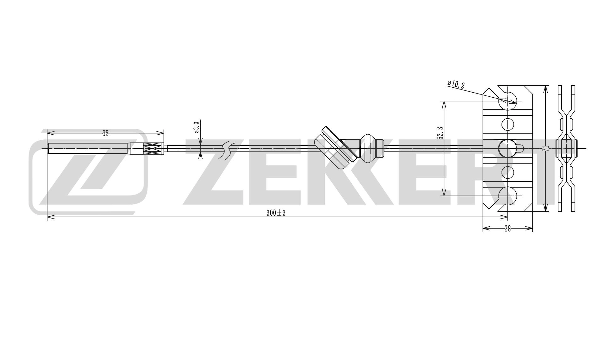 Cable Pull, parking brake (BZ-1002)