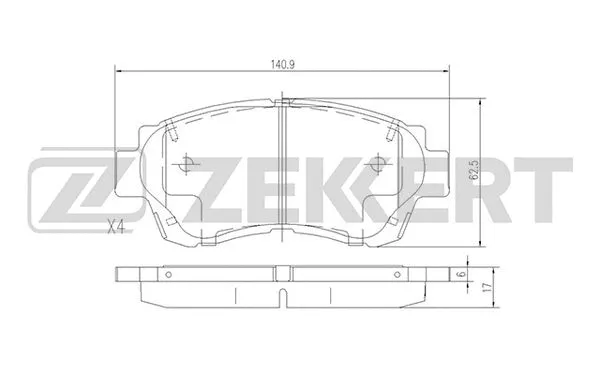 Brake Pad Set, disc brake (BS-2080)