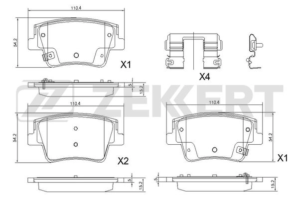 Brake Pad Set, disc brake (BS-1242)