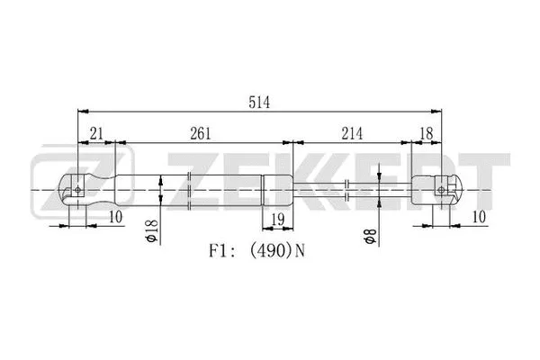 Gas Spring, boot/cargo area (GF-2114)