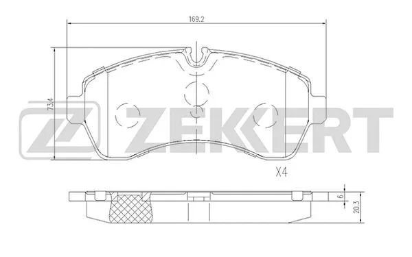 Brake Pad Set, disc brake (BS-2184)