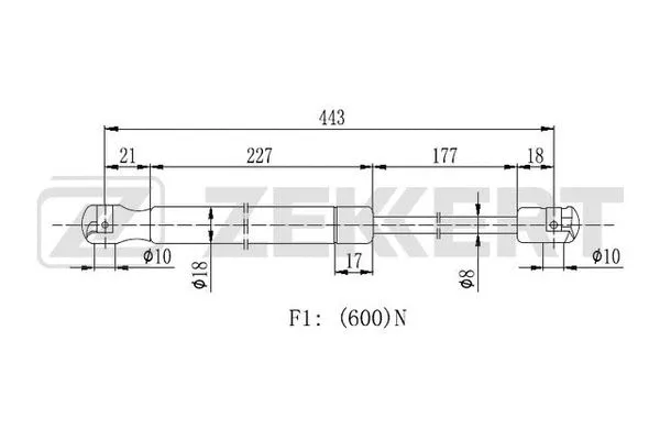 Gas Spring, boot/cargo area (GF-2134)