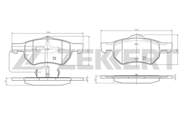 Brake Pad Set, disc brake (BS-2106)