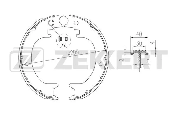Brake Shoe Set, parking brake (BK-4349)