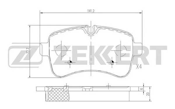Brake Pad Set, disc brake (BS-2822)