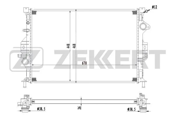 Radiator, engine cooling (MK-1230)
