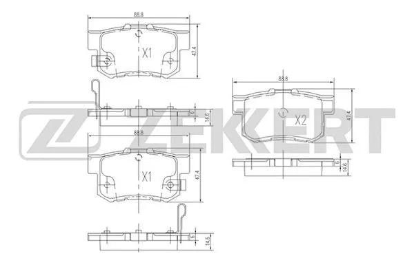Brake Pad Set, disc brake (BS-1713)