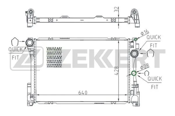 Radiator, engine cooling (MK-1513)