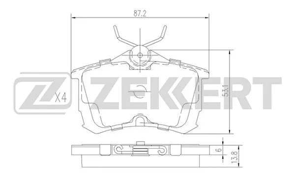 Brake Pad Set, disc brake (BS-1736)