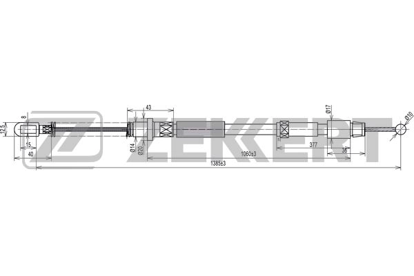 Cable Pull, parking brake (BZ-1082)