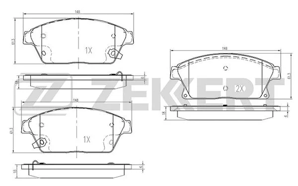 Brake Pad Set, disc brake (BS-1286)
