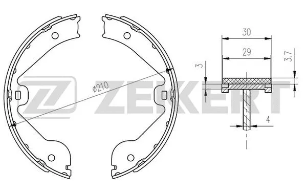 Brake Shoe Set, parking brake
