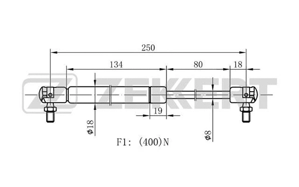 Gas Spring, bonnet (GF-1497)