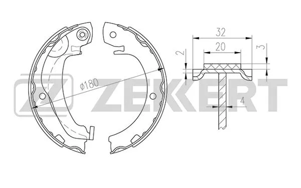 Brake Shoe Set, parking brake