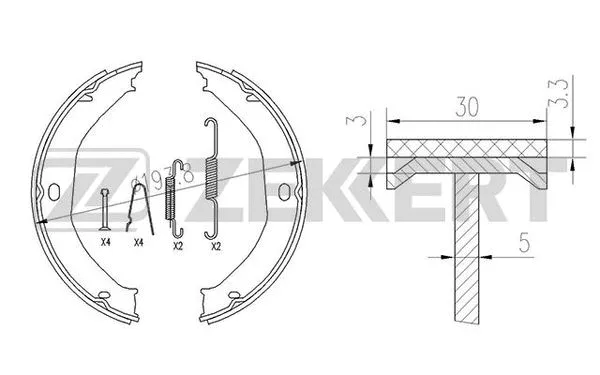 Brake Shoe Set, parking brake