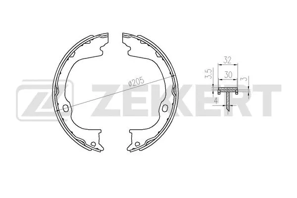 Brake Shoe Set, parking brake