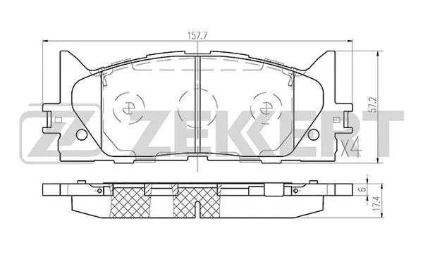 Brake Pad Set, disc brake (BS-2804)