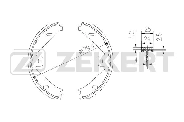 Brake Shoe Set, parking brake (BK-4328)