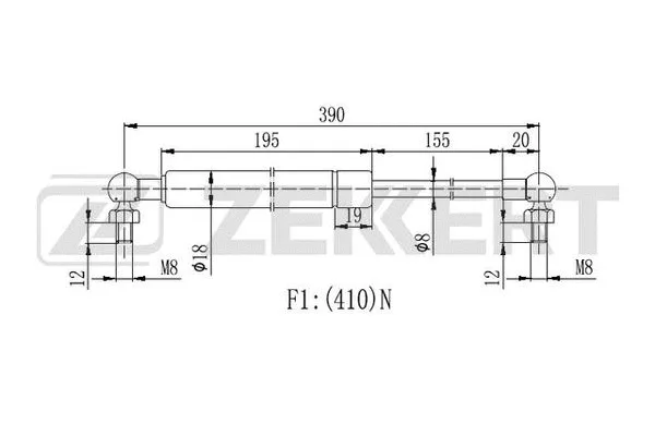 Gas Spring, bonnet (GF-2105)