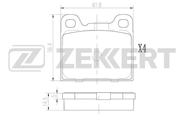 Brake Pad Set, disc brake (BS-2876)