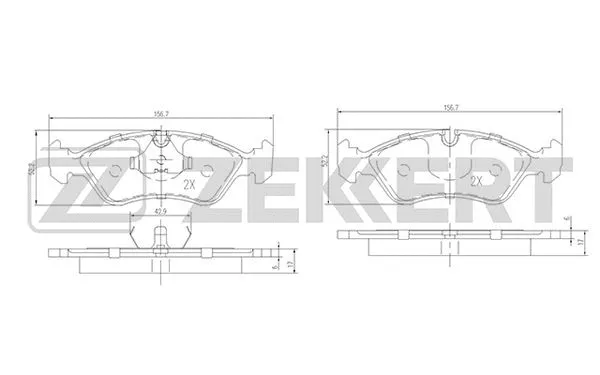Brake Pad Set, disc brake (BS-1488)