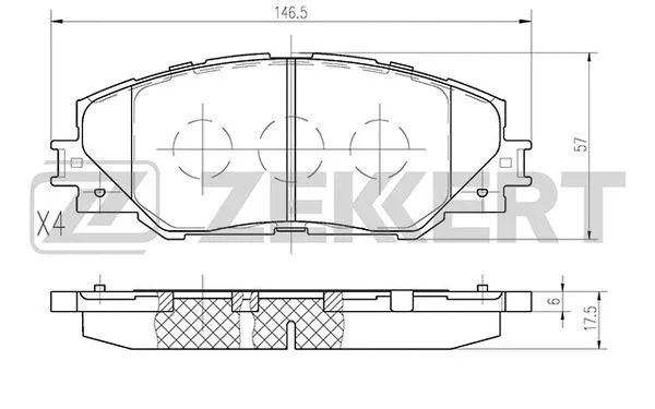 Brake Pad Set, disc brake (BS-2716)