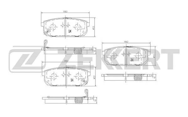 Brake Pad Set, disc brake (BS-1918)