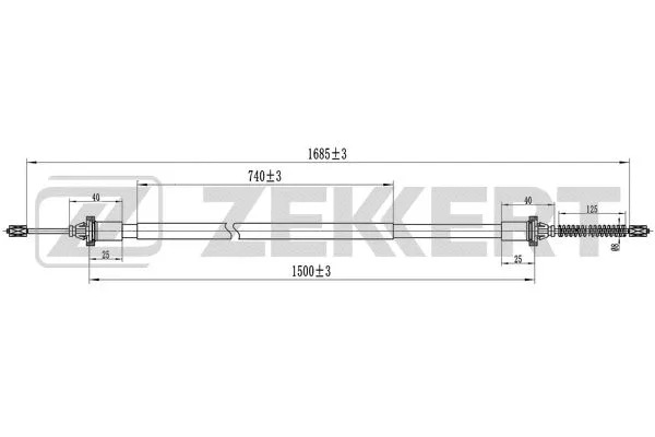 Cable Pull, parking brake (BZ-1330)