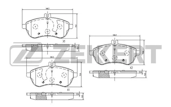 Brake Pad Set, disc brake (BS-1873)