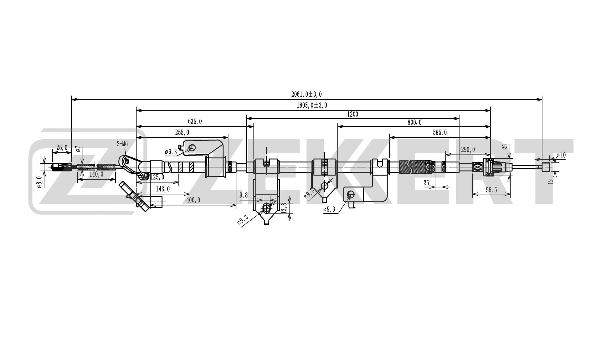 Cable Pull, parking brake (BZ-1024)