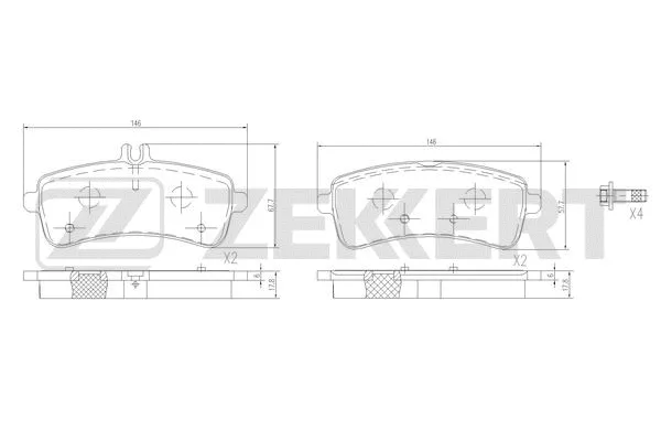 Brake Pad Set, disc brake (BS-1413)