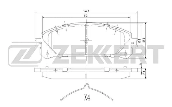 Brake Pad Set, disc brake (BS-1872)