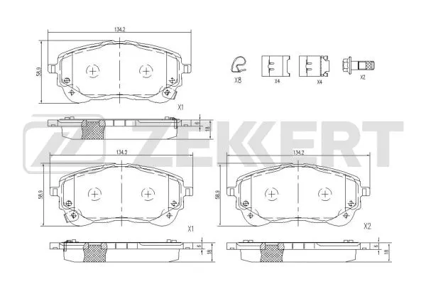 Brake Pad Set, disc brake (BS-1184)