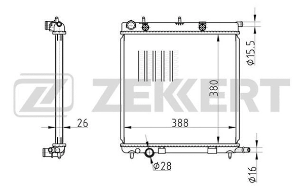 Radiator, engine cooling (MK-1074)
