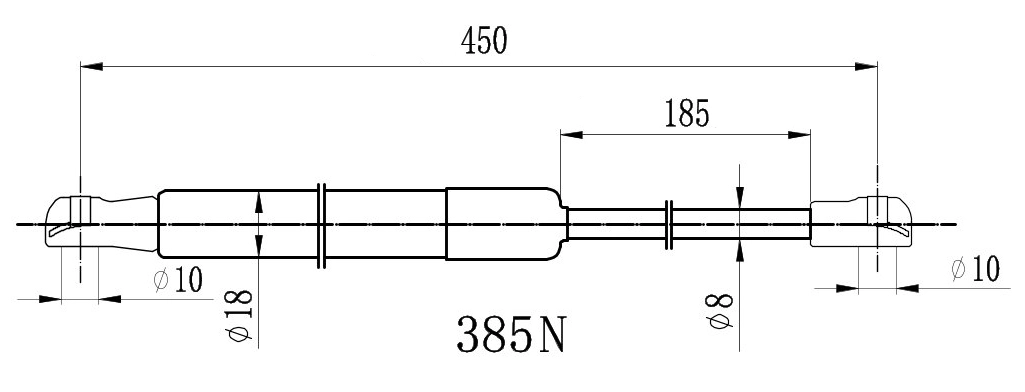 Gas Spring, boot/cargo area (GF-1009)