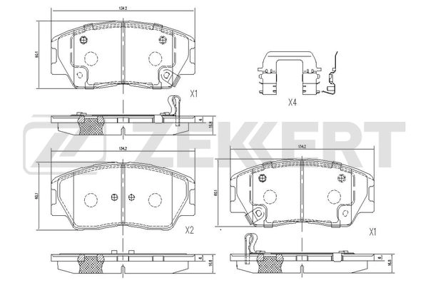 Brake Pad Set, disc brake (BS-1261)