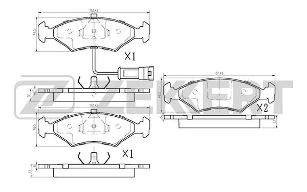 Brake Pad Set, disc brake (BS-1010)