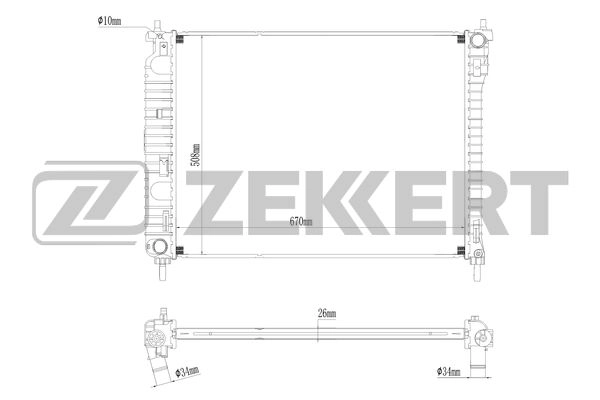 Radiator, engine cooling (MK-1277)