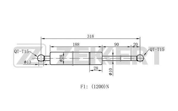 Gas Spring, boot/cargo area (GF-1696)